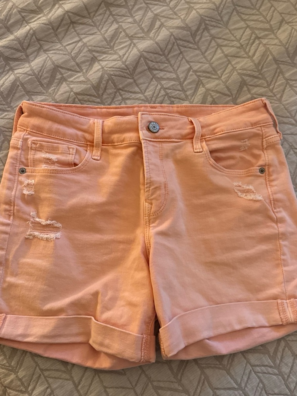 Old Navy Peach Rolled-Hem Denim Shorts
